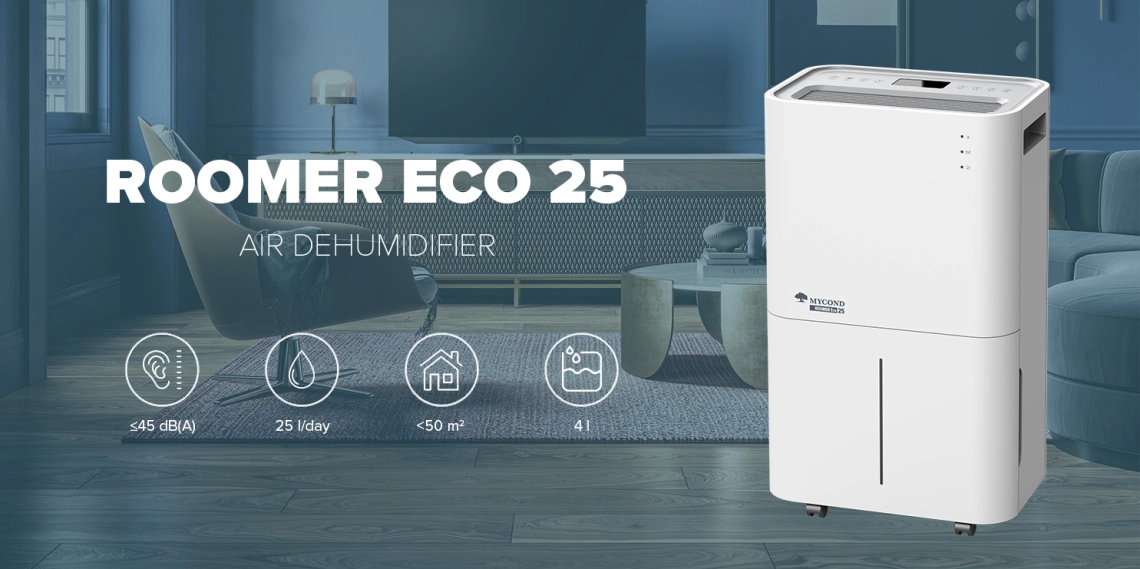Kompaktni razvlaževalnik MyCond Roomer Eco 25 je idealen za domačo uporabo.