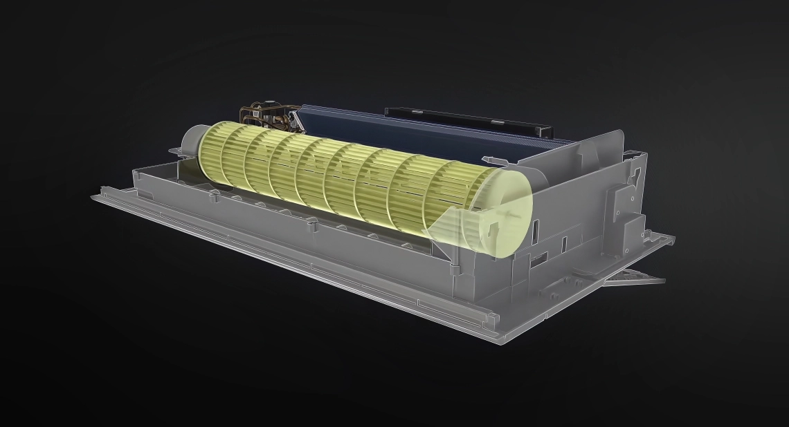 MyCond 1-smerna kaseta notranja struktura ventilatorja