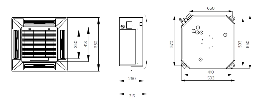 MyCond MCFK-T2 Kompaktna enota tuljave stropnega ventilatorja za učinkovito distribucijo zraka.