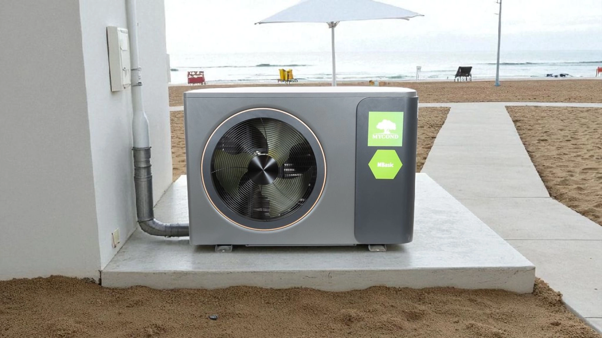 Vroča voda brez prekinitev v vročini s toplotno črpalko Mycond MBasic