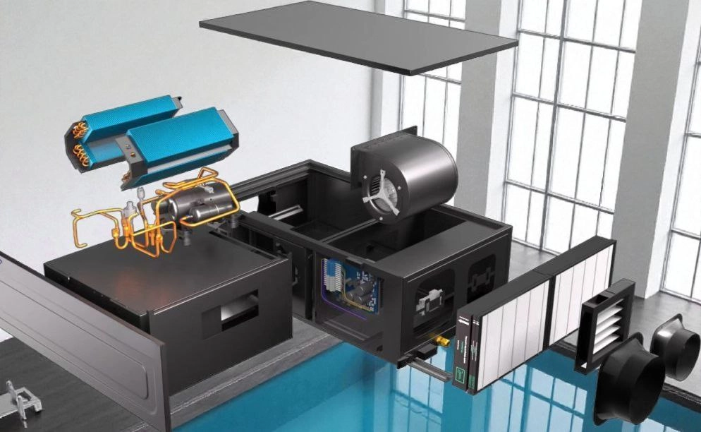 Kanalski razvlaževalnik za bazene - ogrevanje zraka Mycond MSHAC