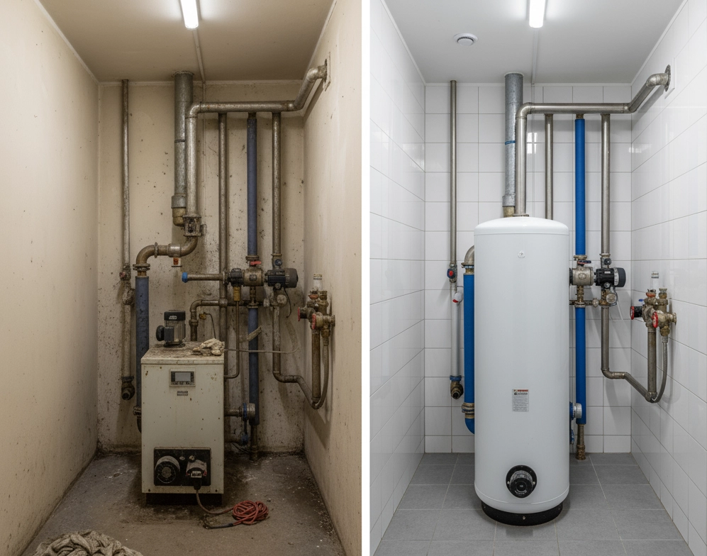 Rekonstrukcija starega ogrevalnega sistema s toplotno črpalko Mycond BeeEco