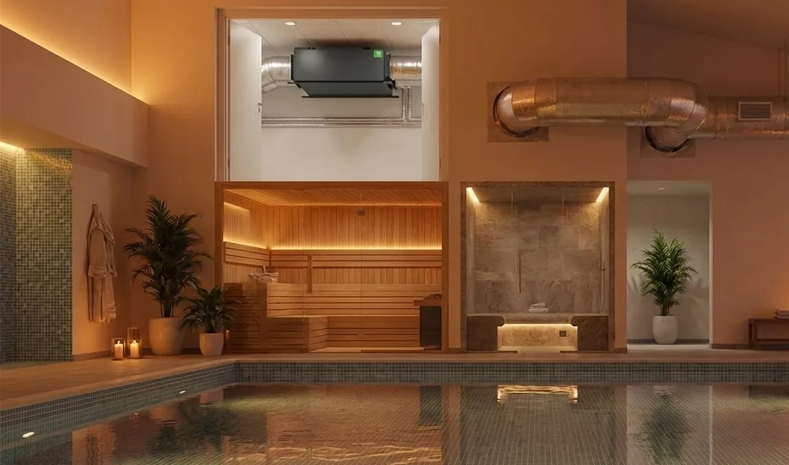 Zahteve za prostor za kanalni razvlaževalnik MSHA(C): tehnični prostor, zračni kanali, prostor in neprekinjeno delovanje